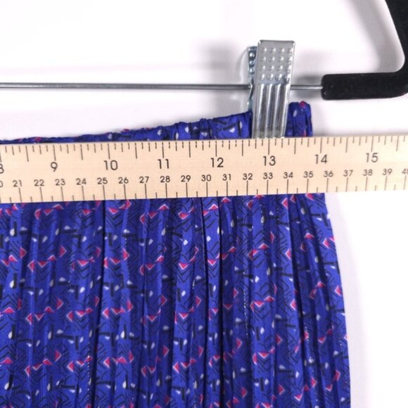 NWOT Maison d'Amélie Skirt Blue Satin Pleated Royal Semi Sheer Silky Twee SMALL - Picture 5 of 10